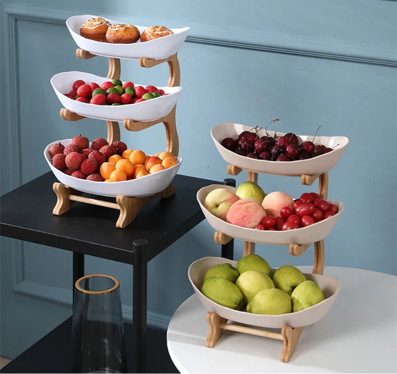 Fruteira de Mesa Cesta de Fruta Bambu